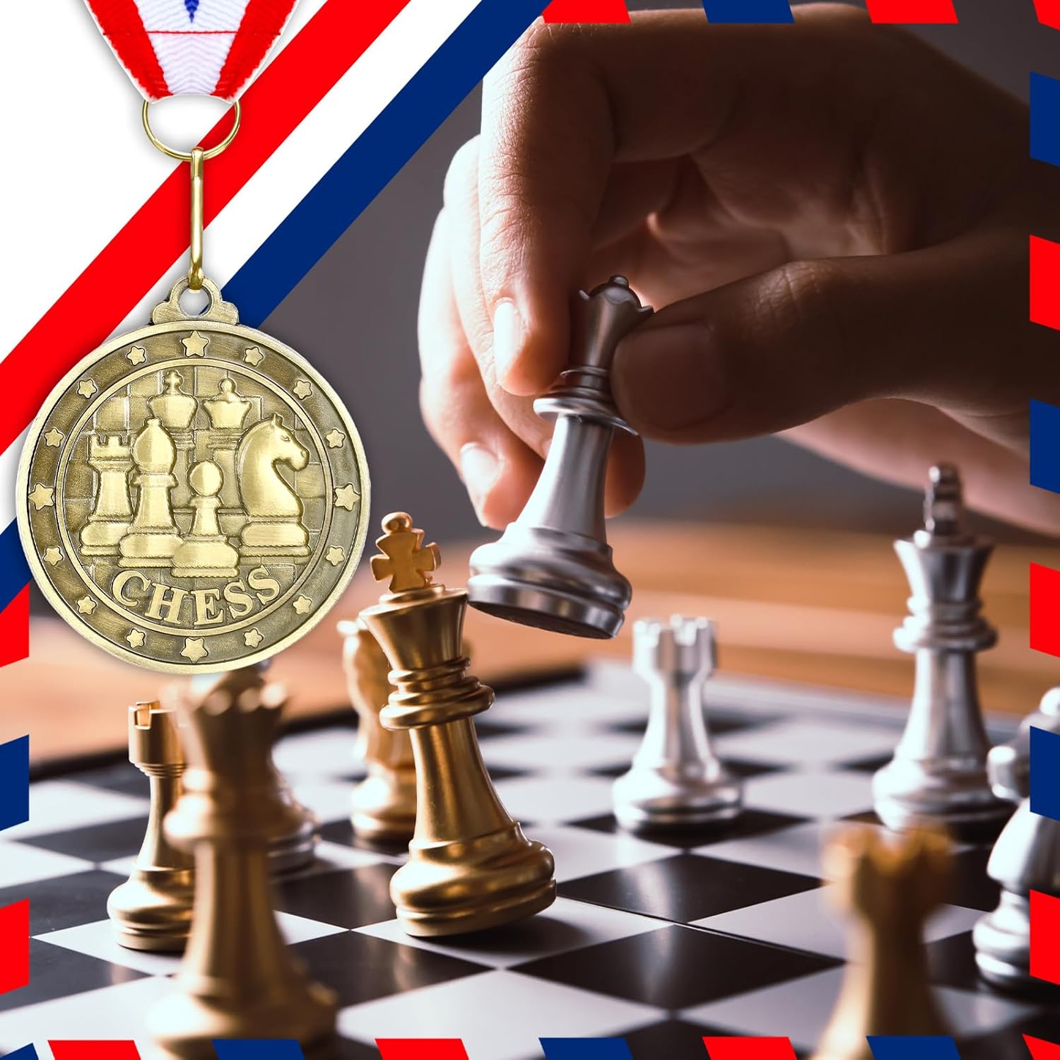 Remuuly 30 Pcs Award Medals Bulk 2'' Gold Trophy Award Winner Metal First Place with Neck Ribbons Award Prize Gift for Tournaments Match Sports Competition Teams Adult