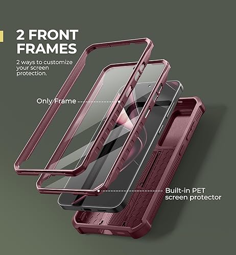 Vista 191 de Dexnor Funda para Samsung Galaxy S24 Plus con cubierta deslizante integrada para cámara, protector de pantalla y soporte, a prueba de golpes, funda