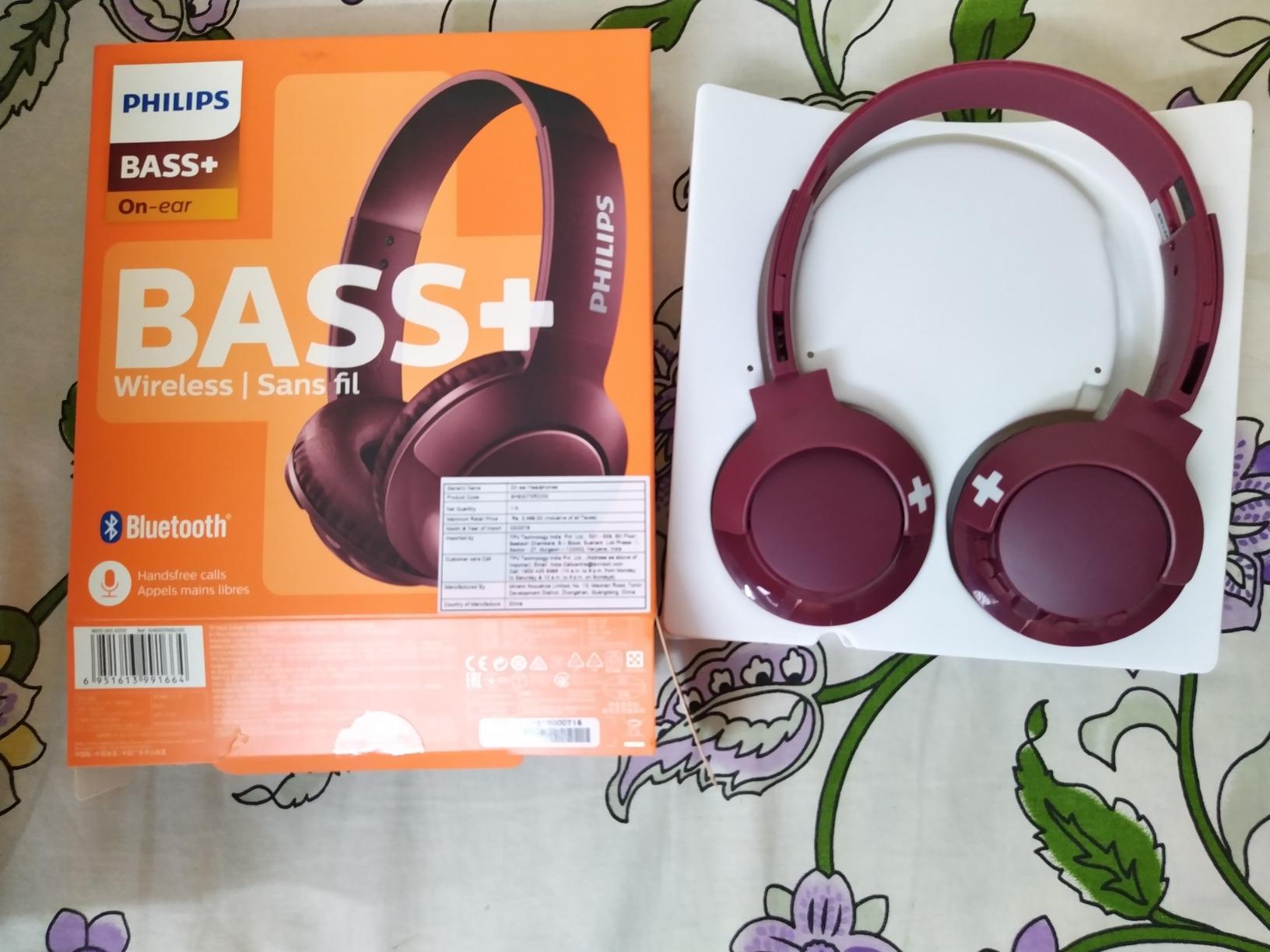 Philips SHB3075BK/00 Wireless OnEar Headphones with Mic (Black