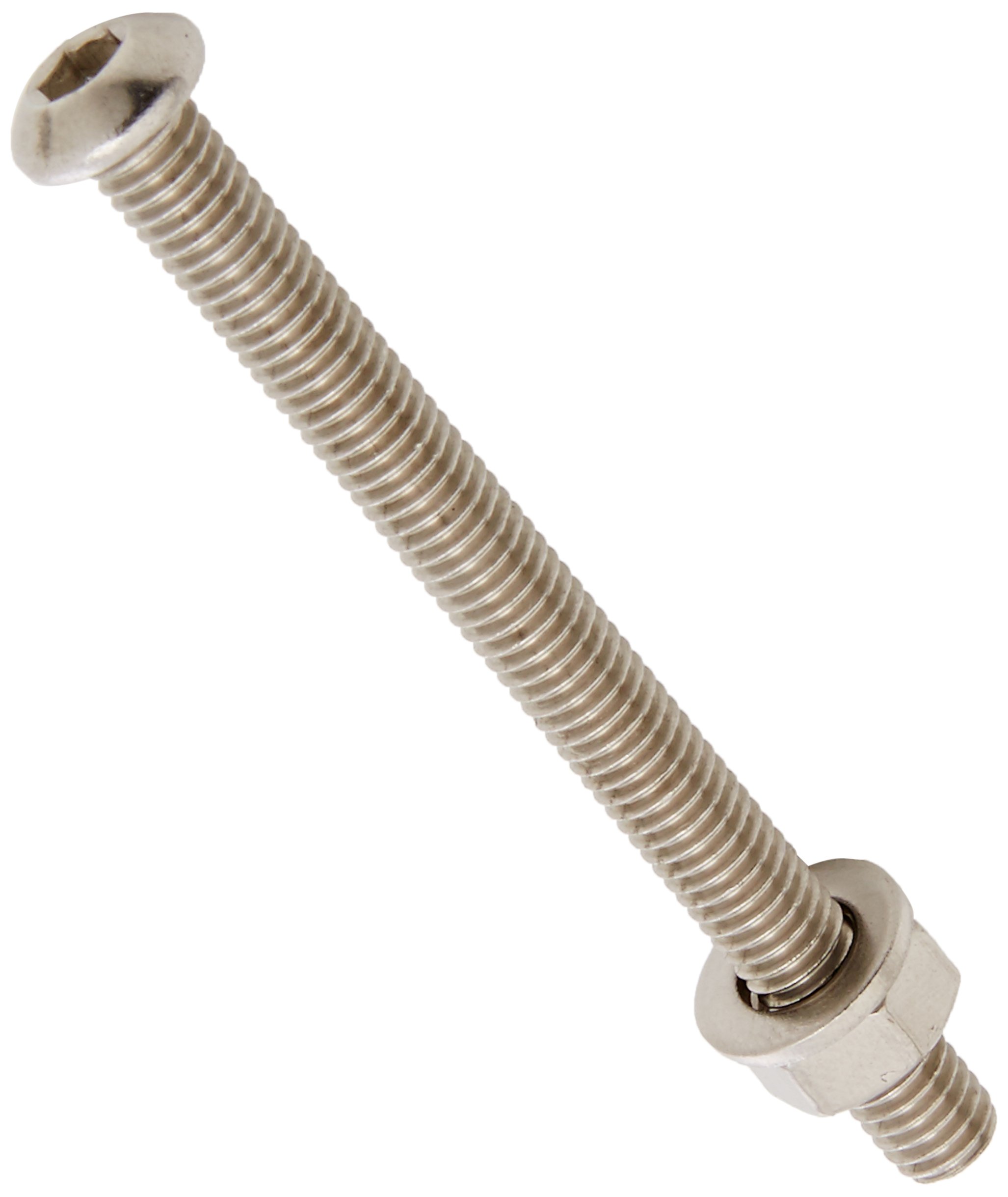 AHCA2SOCBTN670B5 M6 x 70 mm A2 Stainless Steel Socket Button Screws Including Nuts and Washers (Blister Pack of 5)