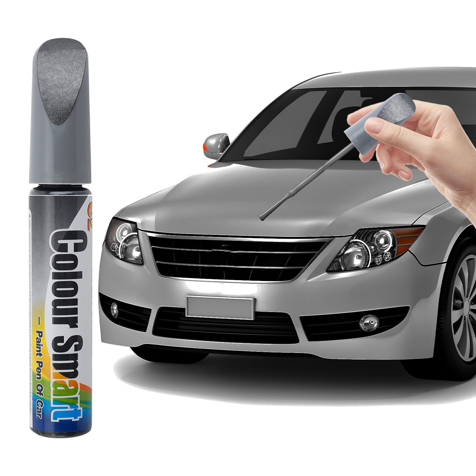 VBGURR Car Paint Scratch Repair, Car Scratch Remover Pen, Touch Up Paint for Cars, Automotive Scratch Repair Pen for Automobile, Motorcycle, Boat paint refinishing (Grey)