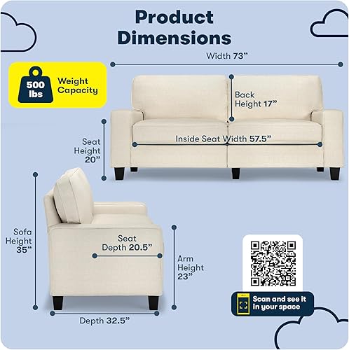 Miniatura 329 de Serta Palisades Sofás Tapizados para Sala, Sofá de Diseño Moderno, Tela, gris (Glacial Gray) gris (Glacial Gray),Beige,Marrón,Alforfón Beige,Marrón