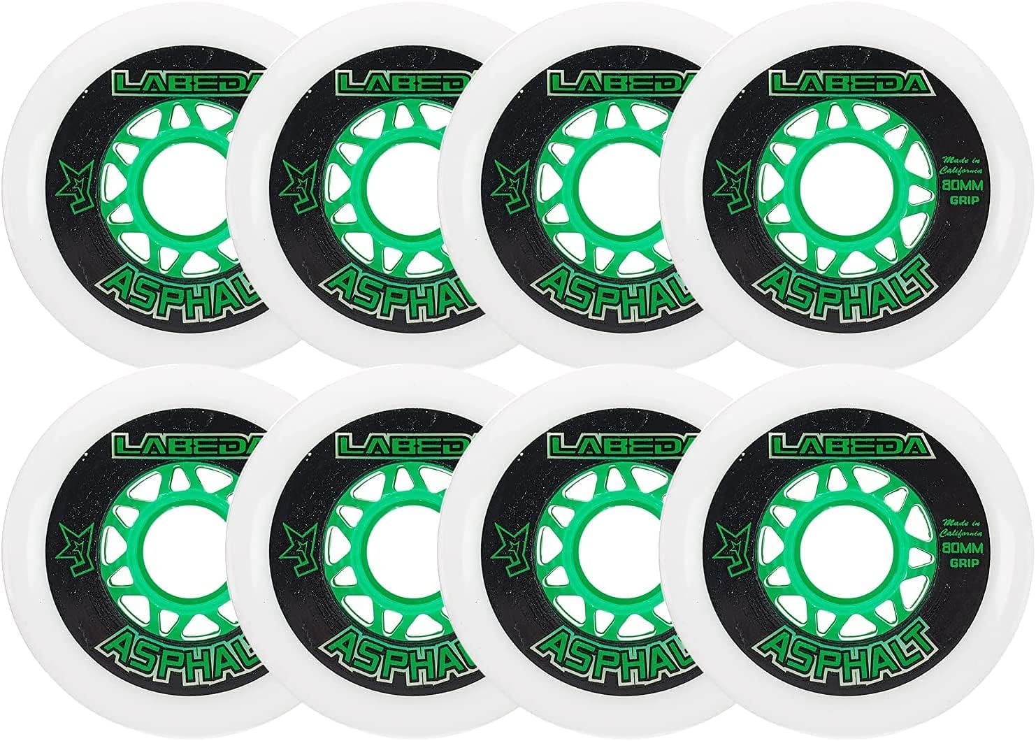 Labeda Inline Roller Hockey Wheels - Gripper Asphalt Hi-Lo 8 Pack