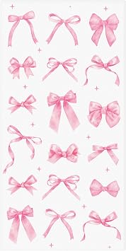 R HORSE Coquette Pink Bow Beach Towel for Girls Women, 30 x 60 Inch