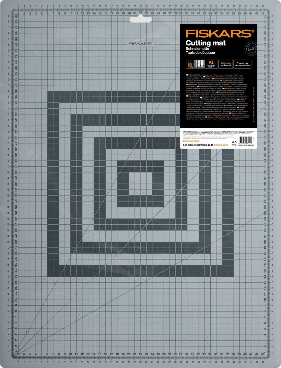 Fiskars Tapis de découpe A2, 45 cm x 60 cm, Résistant à la découpe, 1003895