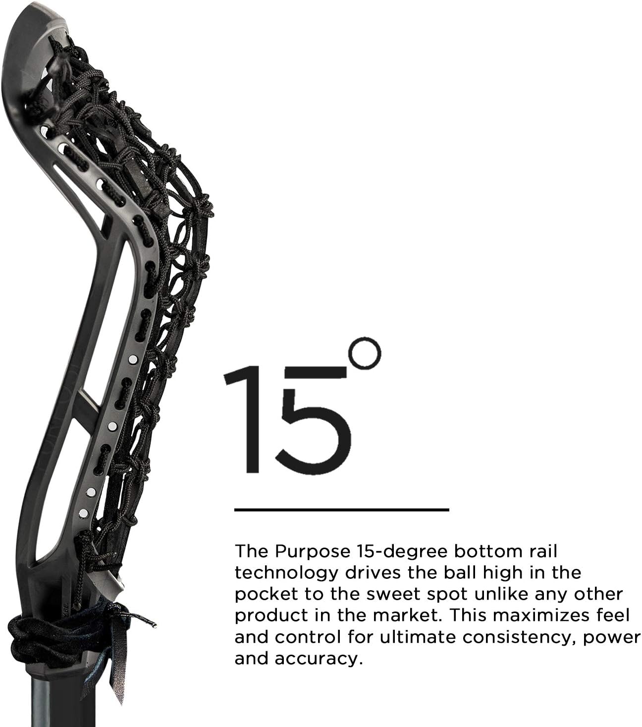 Epoch Women's Purpose Lacrosse Head with Ladder Pocket and 15-Degree Bottom Rail, Black : Sports & Outdoors