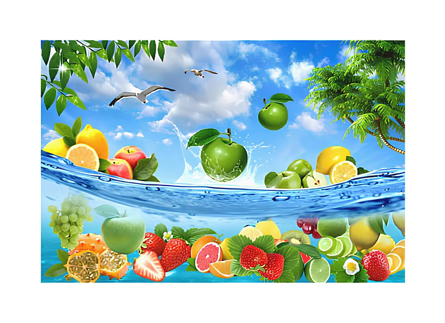 My D SQUARE Fruit Posters, Vegetable Wall Paper For Kitchen Shop Living Room Size 12 x 18 Inch Self Adhesive VinylDfw101s