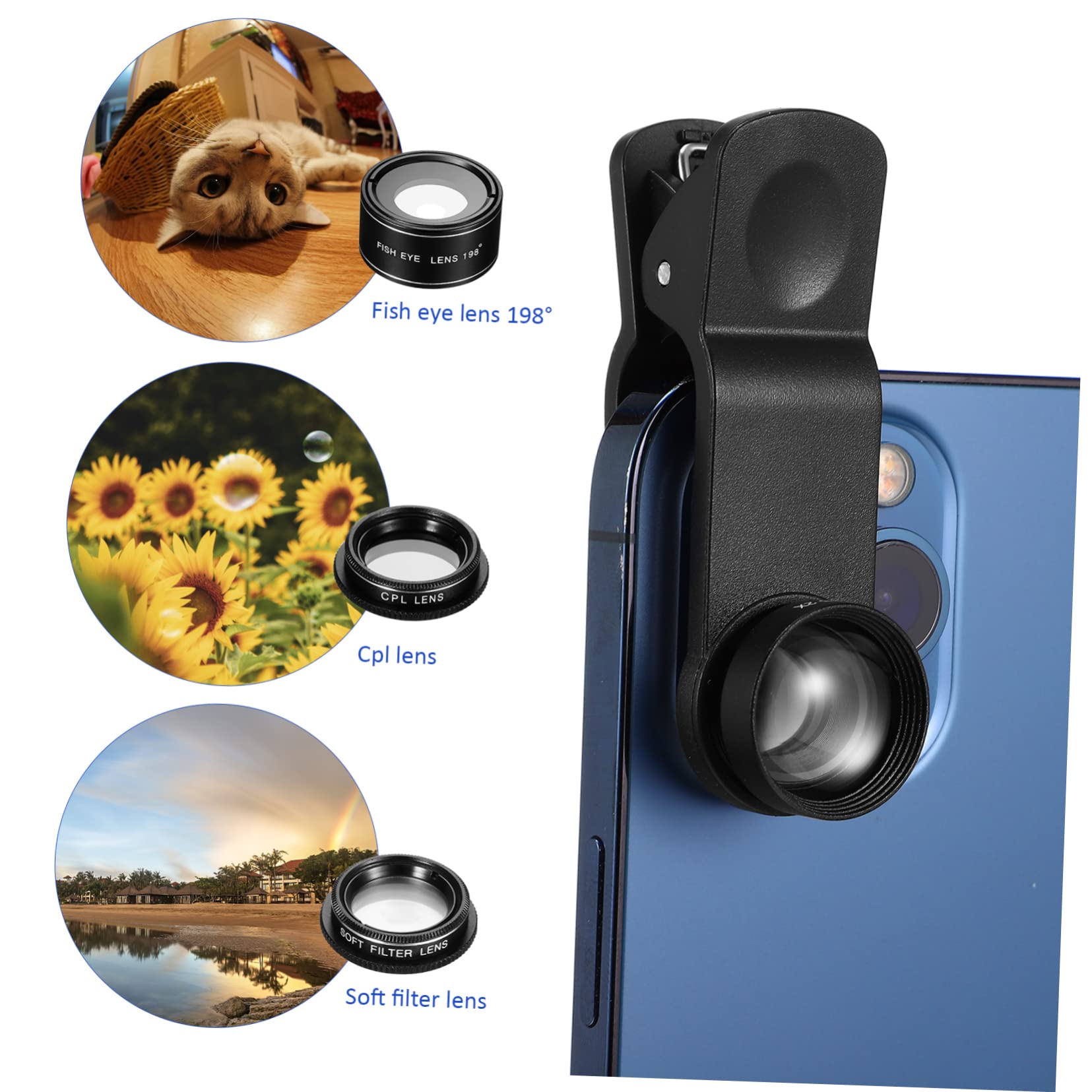 Balacoo 1Set Mobile Phone Camera Lens Kit Wide Angle and Macro Lens with Filter Compatibility Easy to Carry and Use for Travel Photography
