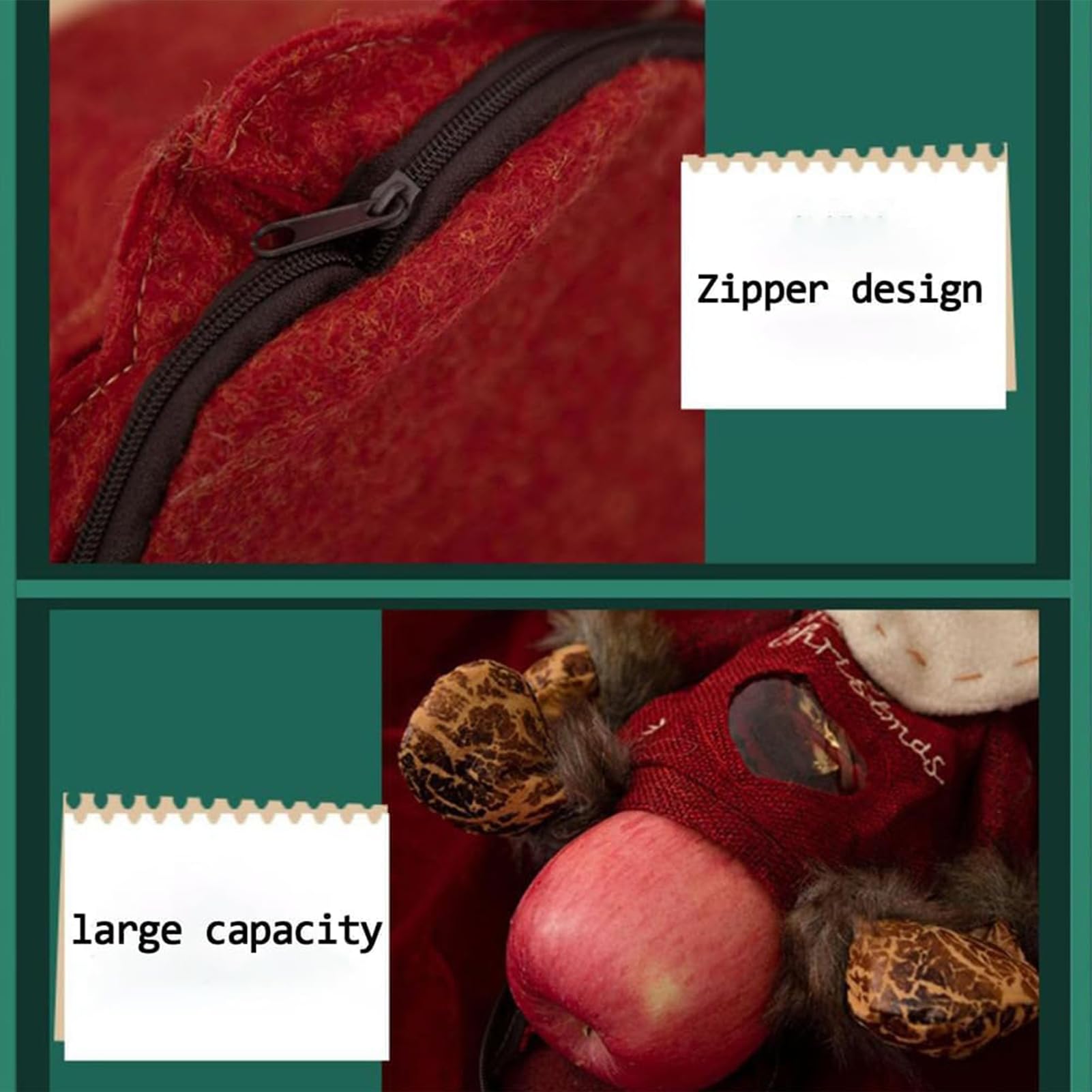 Bolsas de Embalaje Navideñas con Muñecos Grandes Bolsas con Cremallera para