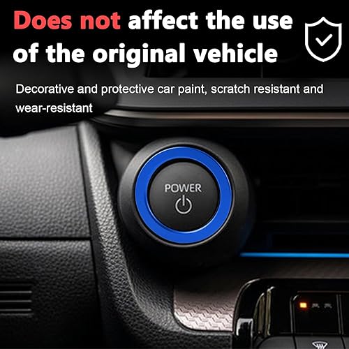 Miniatura 5 de Auovo Cubierta para botón de arranque y parada compatible con accesorios Toyota Prius 2023, 2024, 2025, Prius Prime, anillo exterior de botón de