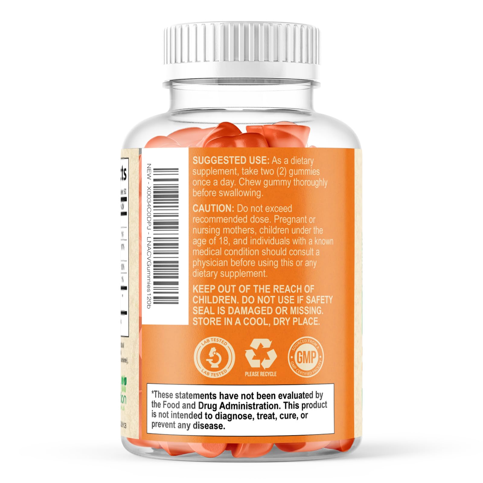 Apple Cider Vinegar Gummies 1000mg - Sugar Free - Max Strength ACV Gummy Vitamins with High Potency B12 & The Mother - Metabolism & Energy Support - Vegan Apple Cider Gummy Supplement - 120 Gummies — Amazon image 8