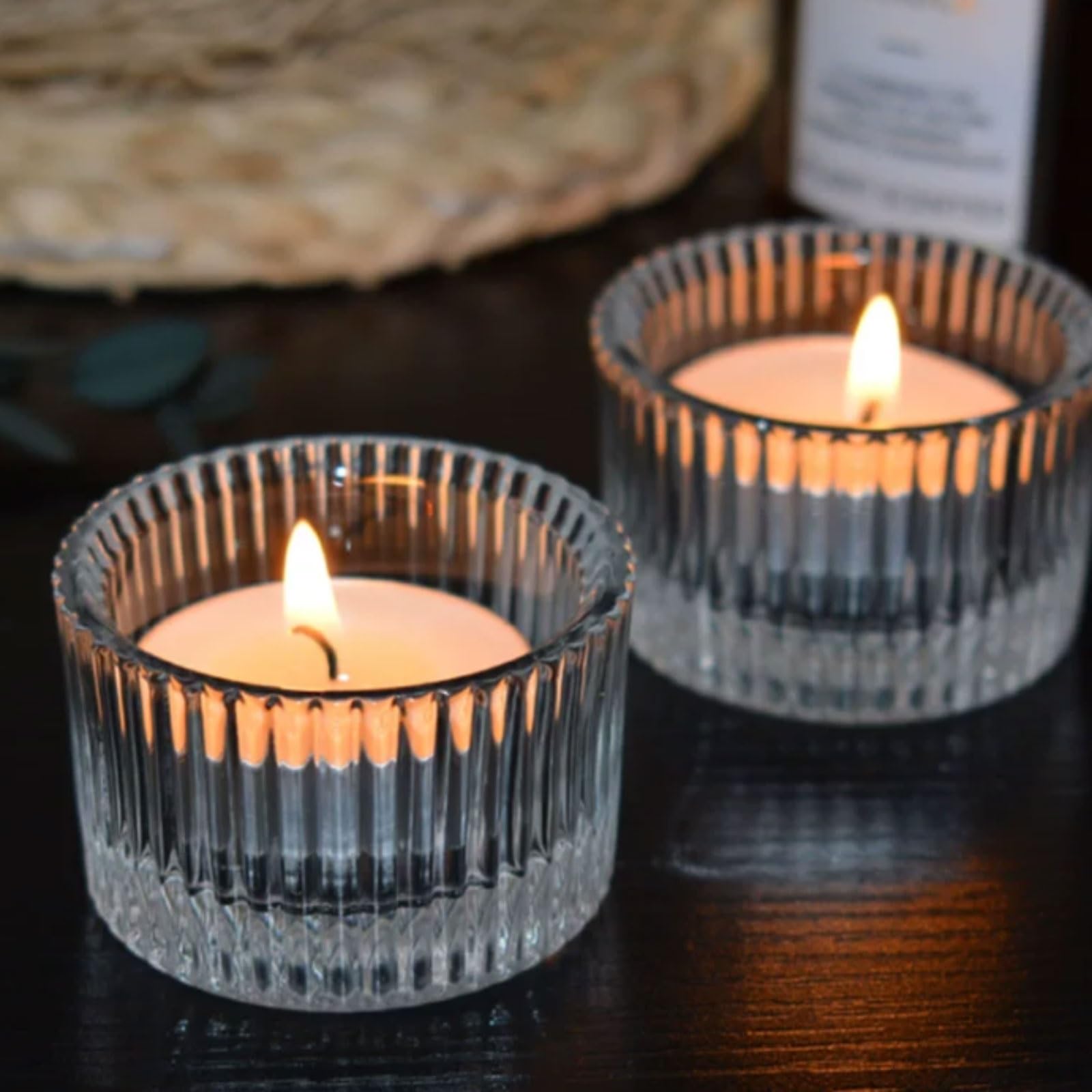 Exquisito Velas de aluminio hechas con ghee vegetal Natural, velas en tarro sin perfume for vacaciones en casa, relajación y Spa, 30 Uds. meloso(Blu)