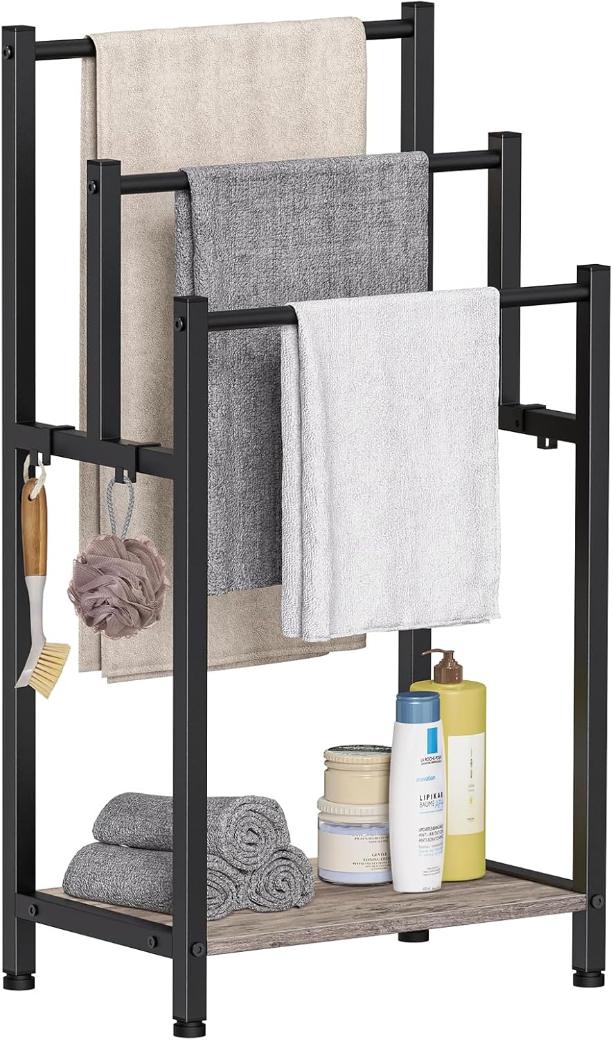 Honiter Free Standing Towel Rack, 3 Tier Metal Towel Holder