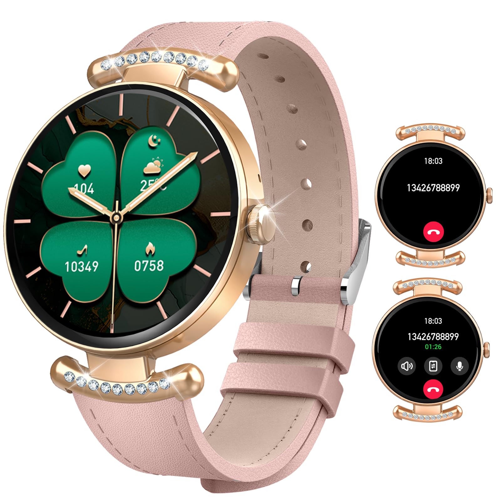 Smart Watches for Women,Answer/Make Call,1.32" AMOLED Ultra-Clear Screen Women Watch with Heart Rate,Sleep Monitor, Fitness Watch for Samsung/Android/iOS,100+ Sports Mode,3ATM Waterproof