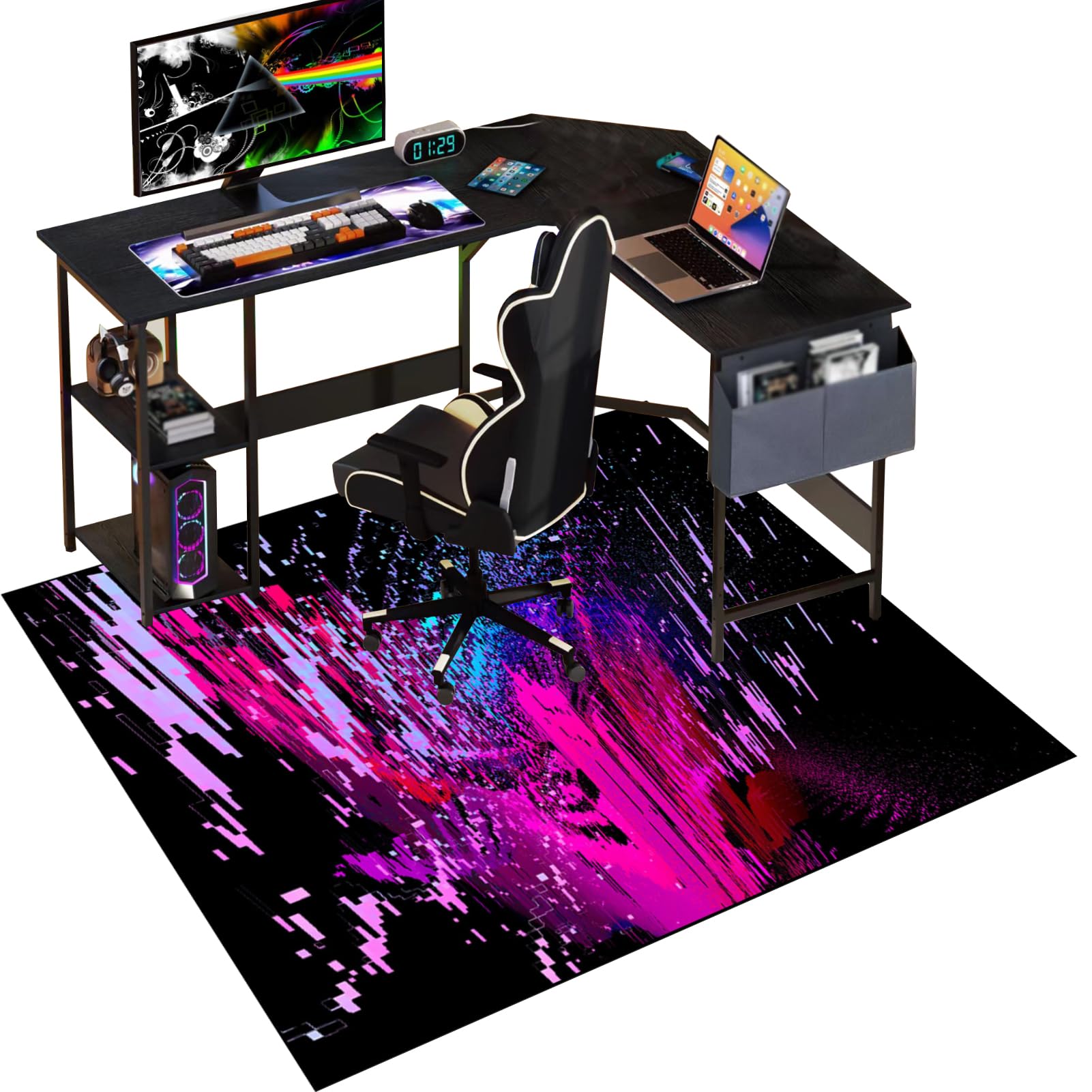 Office Gaming Chair Mat for Hardwood Floor, 120 x 160 cm Desk Chair Mats, Hard Floor Protector Mat for Office Chair, Non-slip Gaming Chair Mat for Wooden Floors, Computer Chair Rug for Home, Office