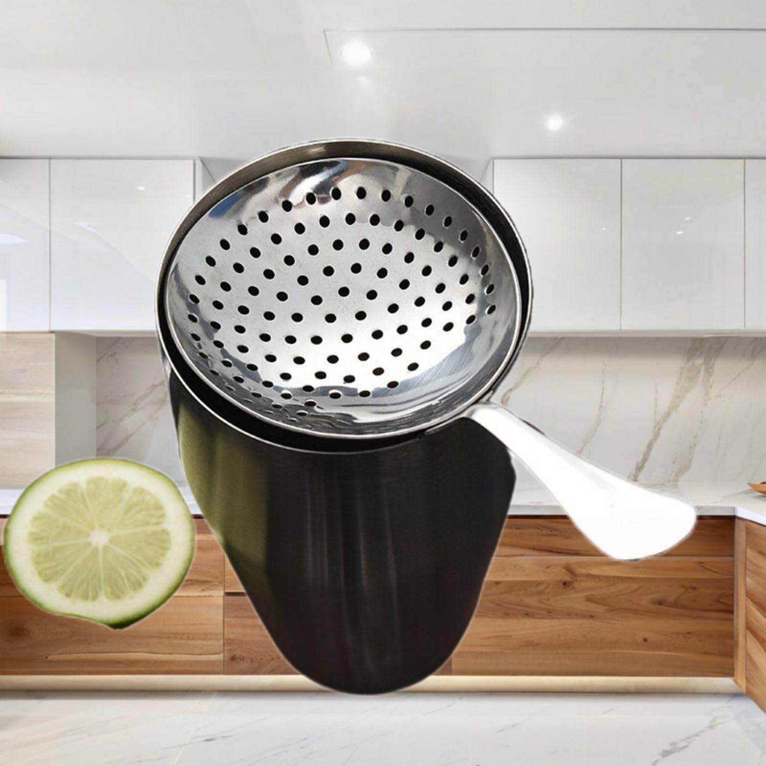 酒吧用品滤冰器304不锈钢圆形调酒过滤勺调酒工具滤冰器 KCookware Accessories - 1204