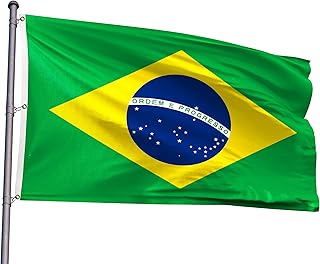 Brazil Extra Large Flag 6x10FT Giant Brazilian National Polyester Printed Latin America Flag With 3 Grommets For Brazilian Themed Festival Event Parade Party Heritage Hispanic Month Decoration