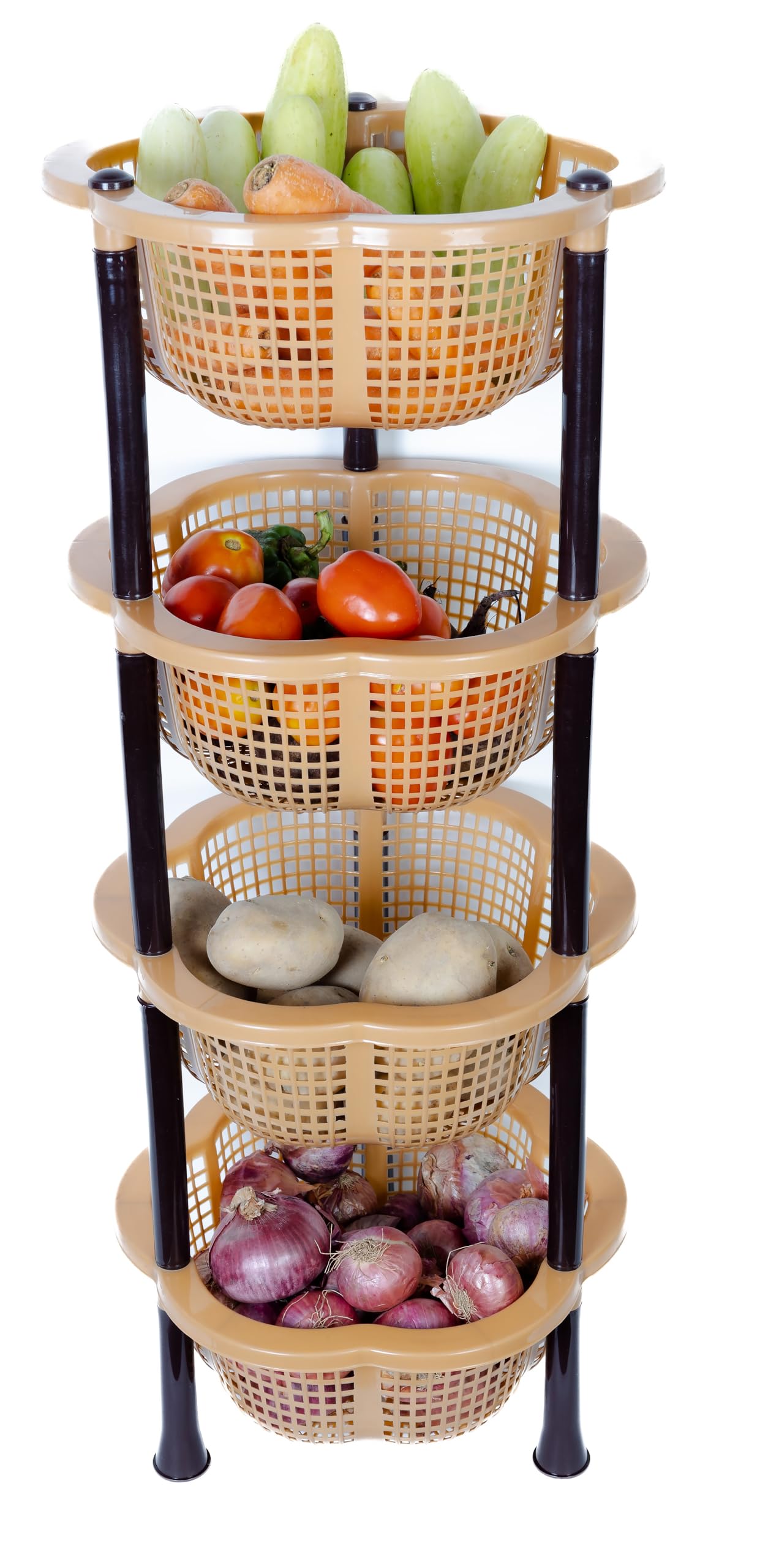 TeDeMel Plastic Rack Desire Virgin Plastic Dish Rack for Onion,Potato & VegetablesTray Basket for Kitchen Household, Office Use & Multipurpose Storage (Desire 4, Light Brown) (B0CJ6FNS5B) Amazon Price History, Amazon Price Tracker