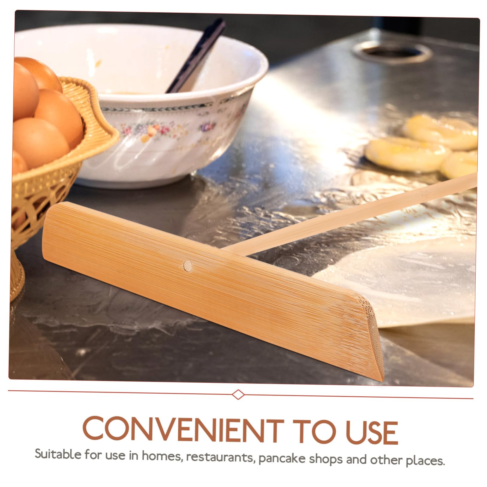 Mipcase Bamboo Rake Pancake Maker Crepe Spreader Pan Oil Wiper Cooking Oil Applicator Set of 1