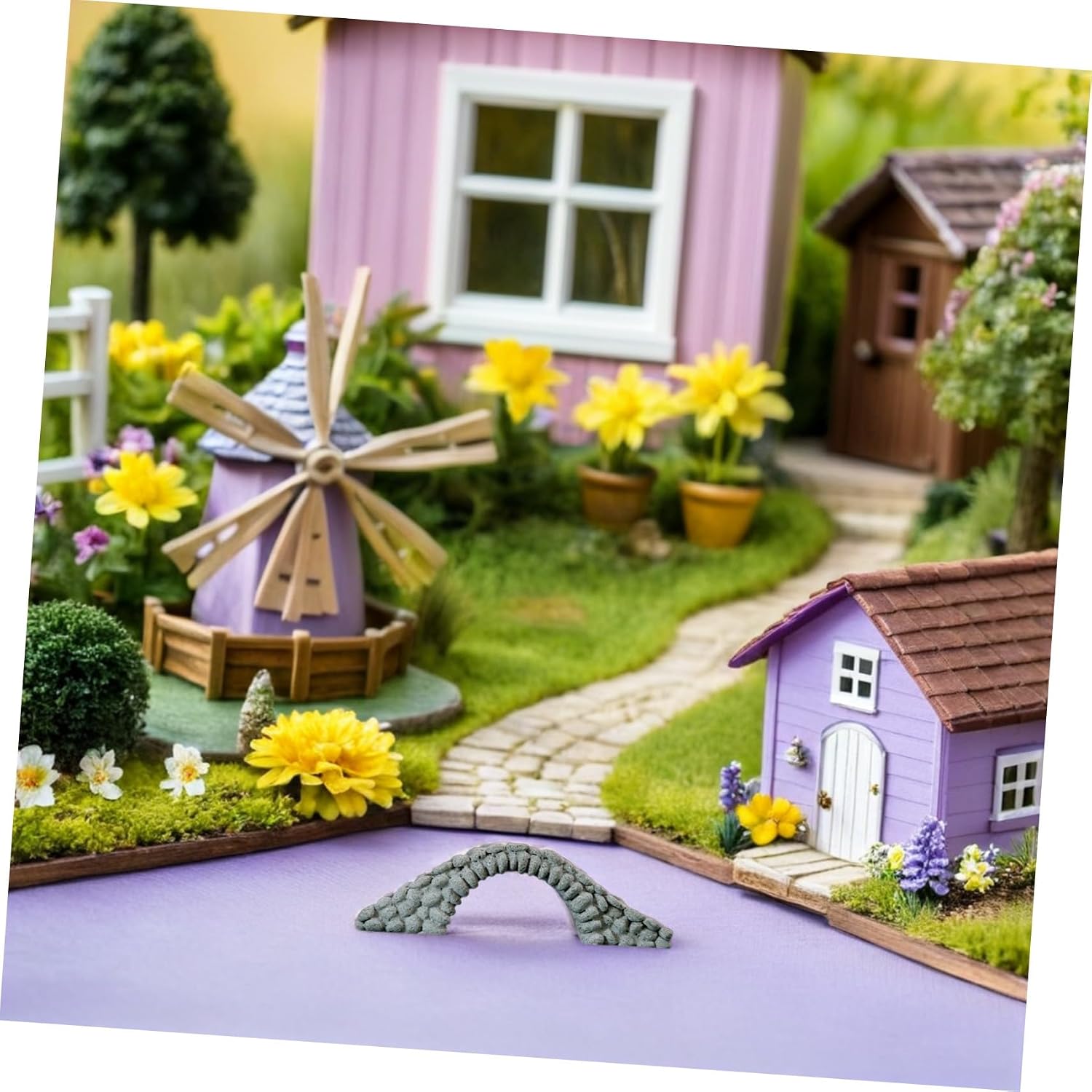 Totority Miniature Resin Bridge Ornament Small Arch Bridge Decor for Bonsai Fish Tank and Garden Creative Design for Decoration Elegant Water Feature Accessory