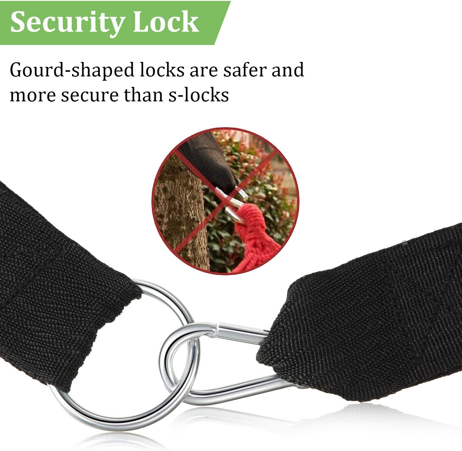 Hammock Straps, Tree Swing Hanging Straps Kit 10 Feet Extra Long Straps, Holds 700 lbs Camping Hammock Hanging Accessories with Hooks, Set of 2 : Patio, Lawn & Garden