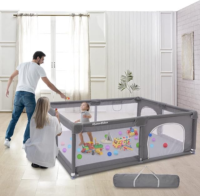 Baby Playpen, 180x150cm Large Playpen for Babies and Toddlers, Safety Playard with Anti-Collision Foam, Indoor & Outdoor Kids Activity Center