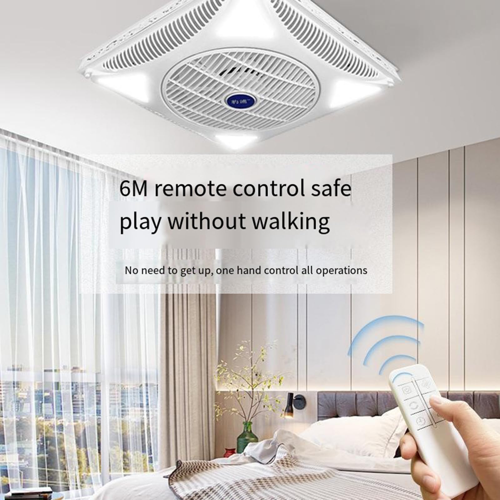 60 * 60CM wentylator sufitowy wentylator sufitowy z oświetleniem LED wbudowany sufitowy wentylator elektryczny pilot cichy,Concealedinstallation