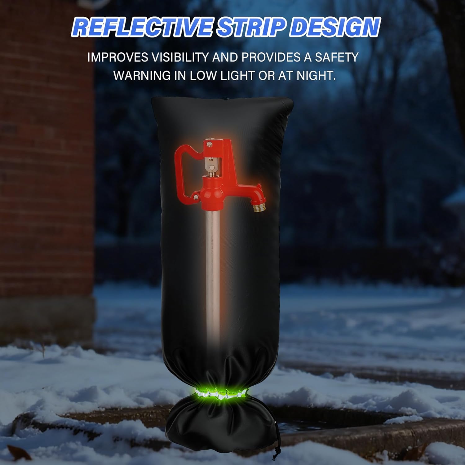 Condition photo showing New/Like New for bonviee 2-pack outdoor faucet covers for winter- 35”h x 15”w- insulated with thick cotton waterproof oxford fabric and reflective strip for freeze protection outdoor faucets hose bibs