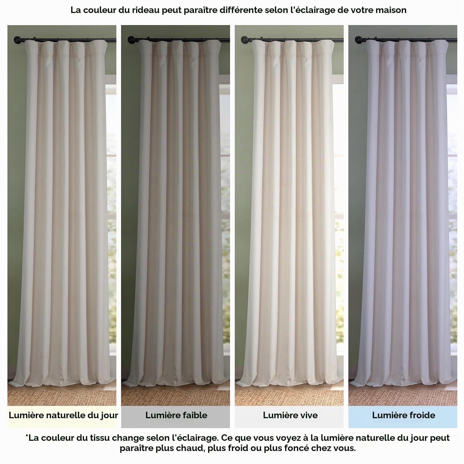 HPD Half Price Drapes Rideaux occultants texturés en Faux Lin pour Chambre à Coucher - 213 cm de Long (1 Panneau), 127 x 213 cm (l x L), Bouleau