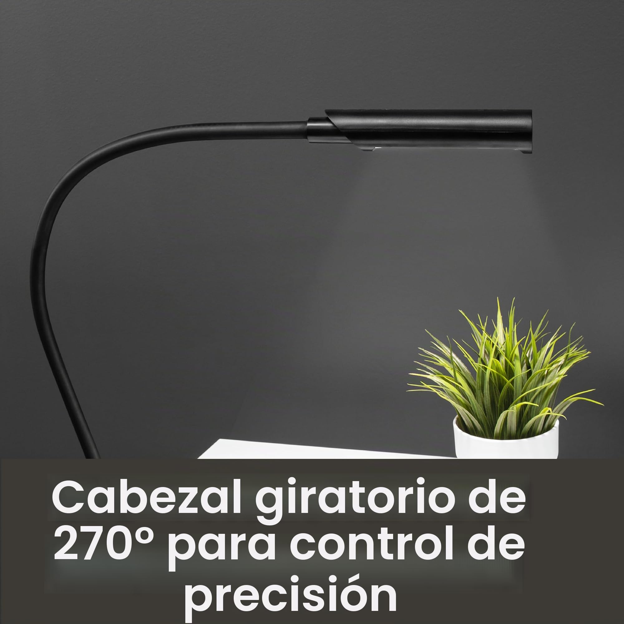 Reliable UberLight Flex 3200TL - Luz de trabajo portátil LED con abrazadera, conexión USB, cuello de cisne flexible de 26.5 pulgadas, cabezal giratorio de 270°, 9 ajustes de luz y hasta 60.000 horas
