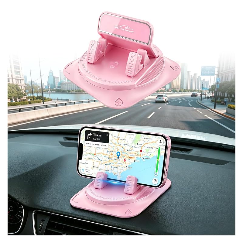 Suporte de celular para painel automotivo SPGICRM com rotação de 360° Rosa