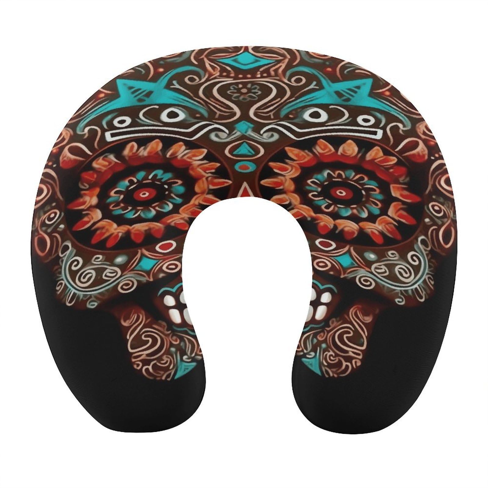 Btcowzrv Style Sugar Skulls Day Of The Dead U Shaped Neck Pillow Travel Pillows