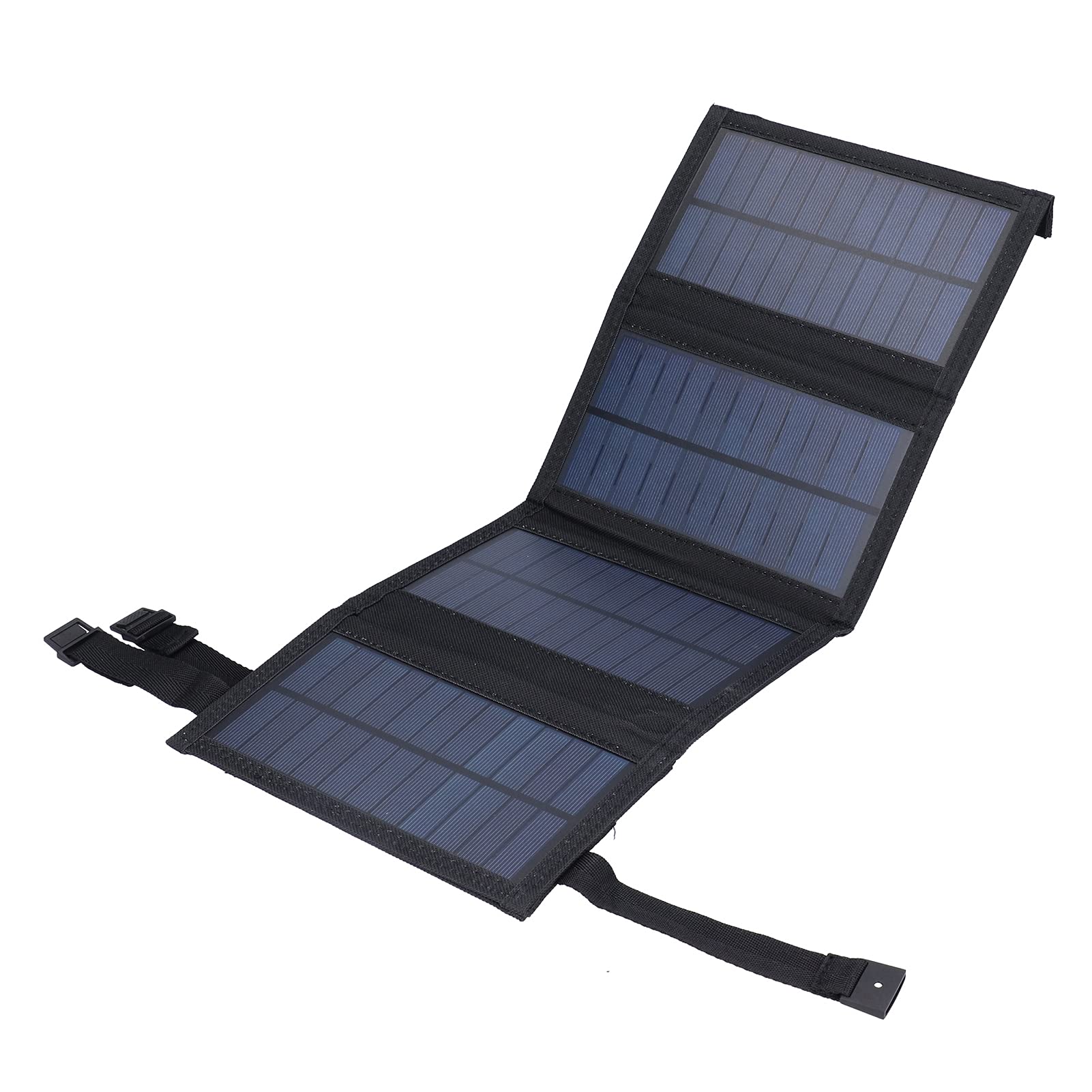 Pannello solare USB da 20 W Collapsible Policristallino Caricatore Celle Solari Portatile Dispositivo Esterno Caricatore Pieghevole (Nero)