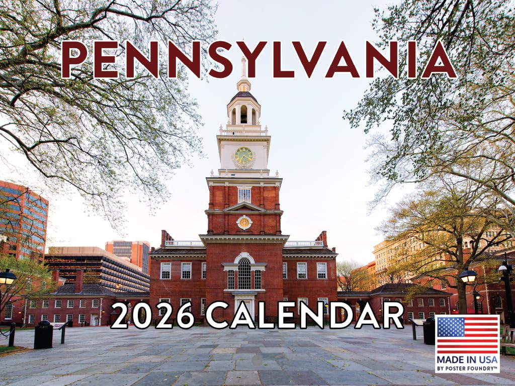 Pennsylvania Calendar 2026 Monthly Wall Calender 12 Month | American Made In The USA — image 1