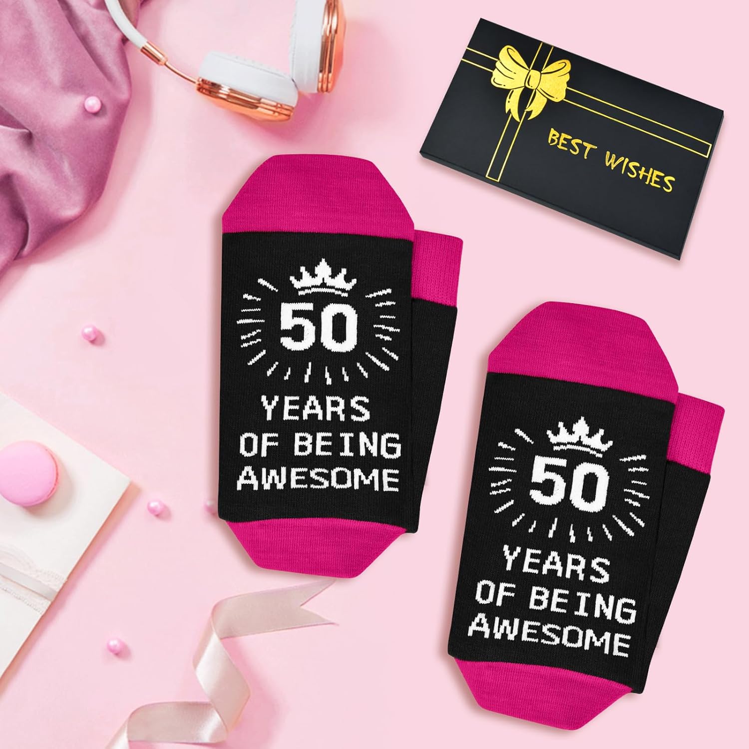 Birthday Gift for Women 40th & 50th Funny Crew Socks - Birthday Gifts for Her, Gift Ideas for Mom Wife Sister Friends - Image 3