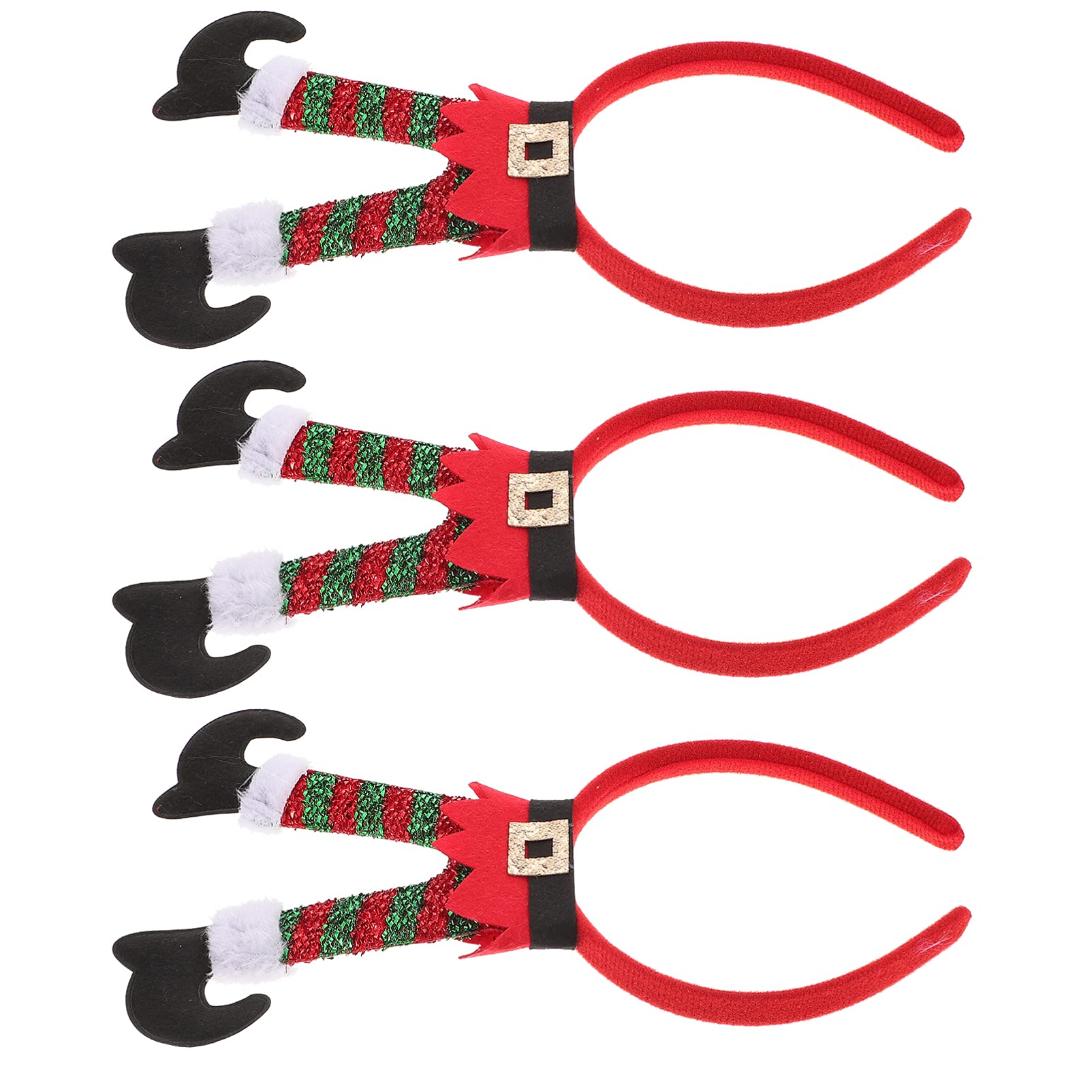 FOMIYES Embellished Headbands for Women 3pcs Christmas Elf Headbands Elf Leg Glitter Holiday Party Accessories Headdress Ear Headband Kids Elf Hat