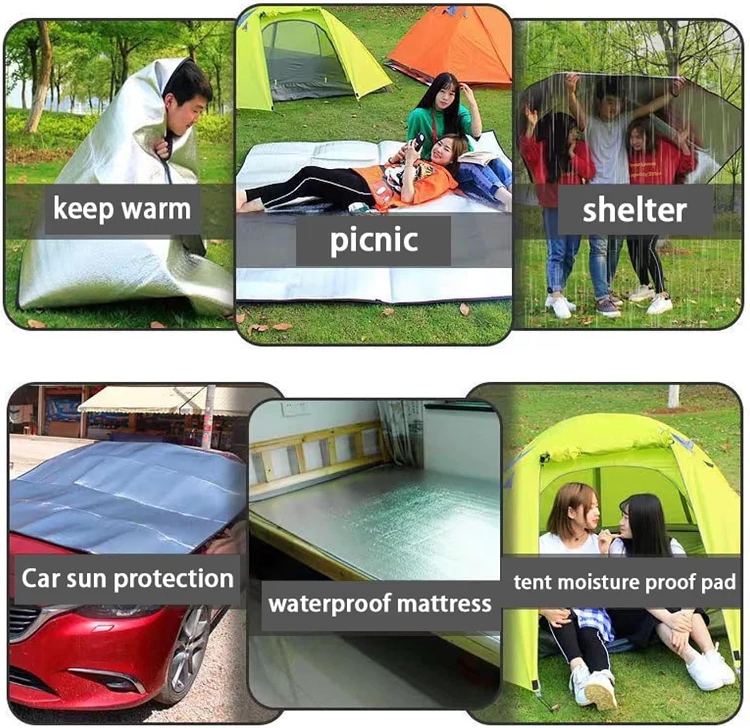 Aluminium Sleeping Mat Aluminum Foil Pad Outdoor Camping Waterproof Tent Footprint Portable Lightweight Sleeping