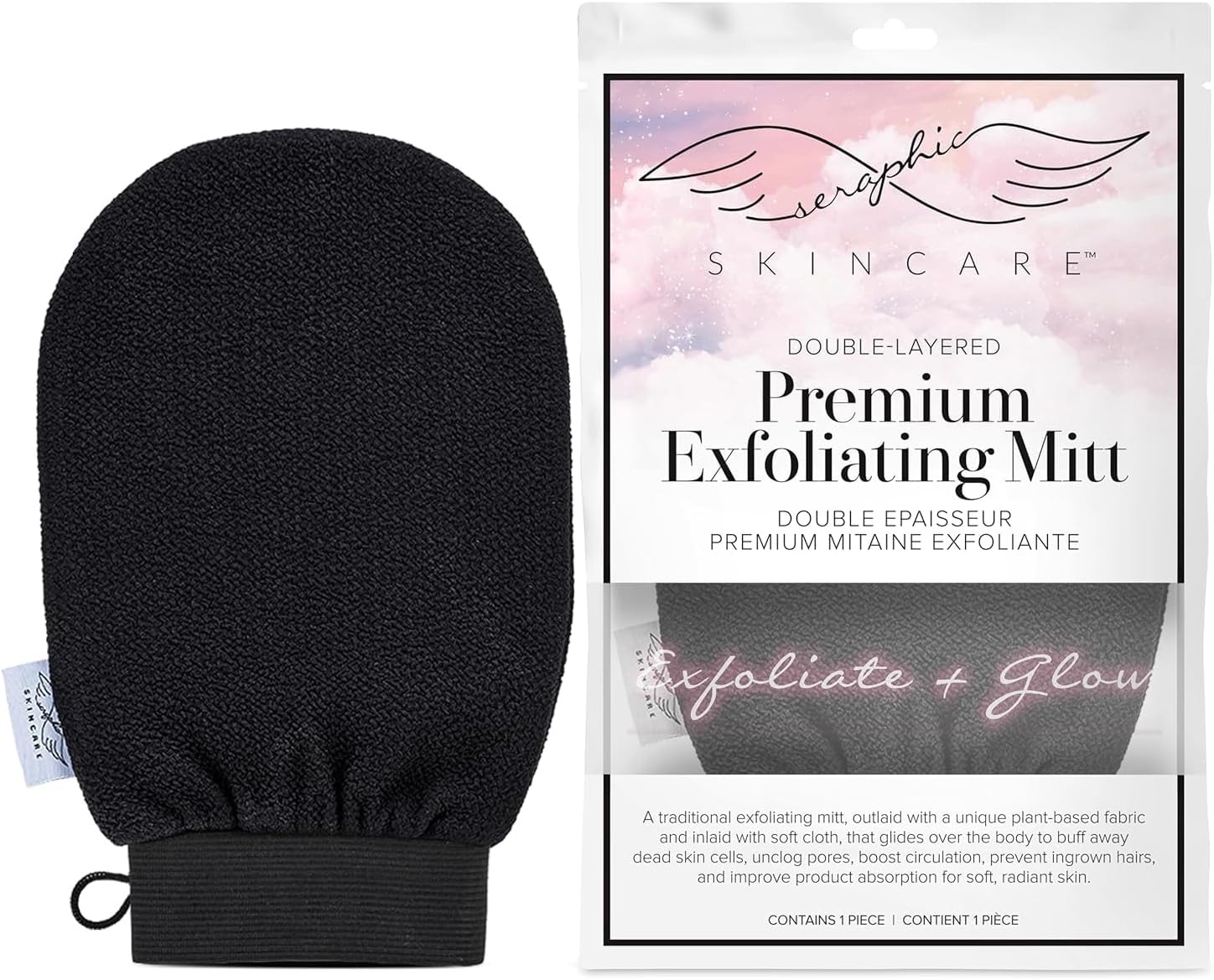 Double-Layered Korean Exfoliating Mitt for Deep Exfoliation – Viscose Fiber Exfoliating Glove to Achieve Smooth, Glowing Skin – Self Tan Remover and Applicator for Even, Perfect Tan