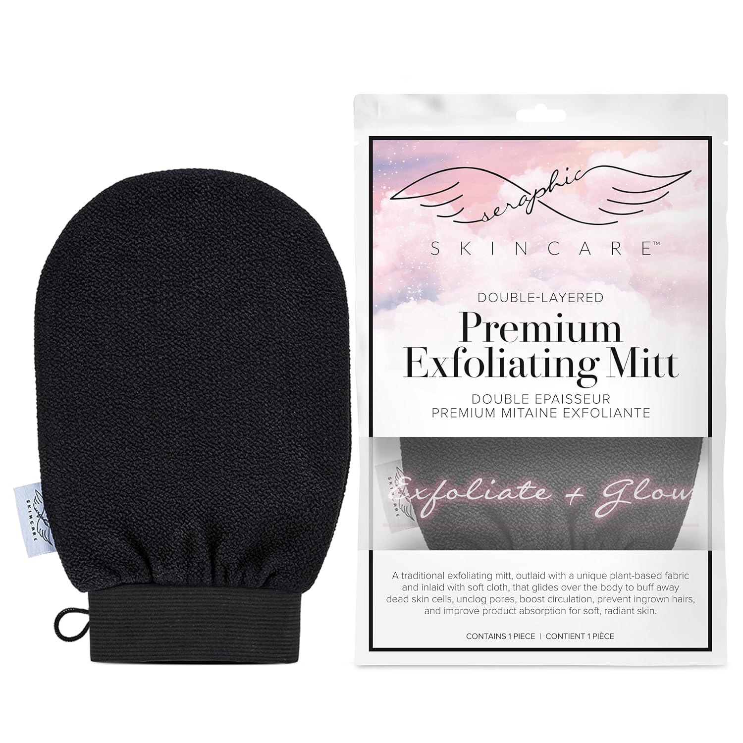 Double-Layered Korean Exfoliating Mitt for Deep Exfoliation – Viscose Fiber Exfoliating Glove to Achieve Smooth, Glowing Skin – Self Tan Remover and Applicator for Even, Perfect Tan