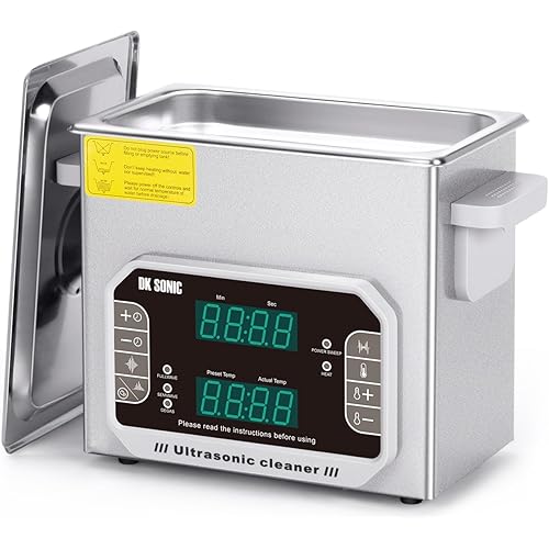 DK SONIC 3L Large Touch Ultrasonic Cleaner with Heater,Timer,Multiple Cleaning Mode for Carburetor,Automotive Parts,Gun Parts,Circuit Board,etc（3L 110V)