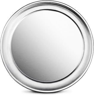 New Star Foodservice 536488 Restaurant-Grade Aluminum Pizza Pan, Baking Tray, Wide Rim, 8-Inch