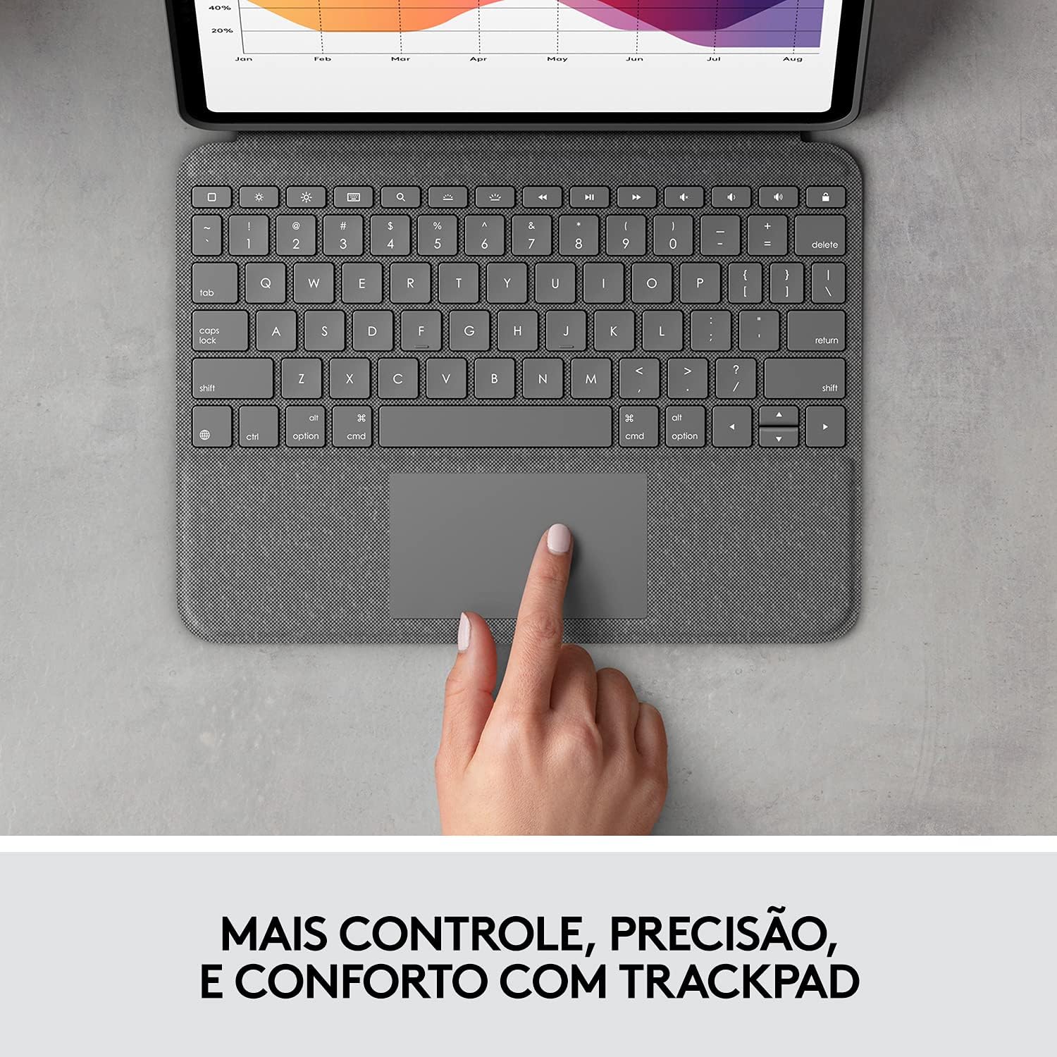 Capa com teclado Logitech Folio Touch para iPad Air (4ª e 5ª gerações) com  Carregamento via Smart Connector e Touchpad Integrado - Cinza |  Amazon.com.br