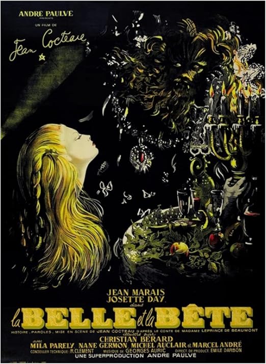 Amazon 美女と野獣ジャンコクトーm クレメントフレンチヴィンテージレトロ映画映画のポスターと版画壁アートキャンバス絵画家の壁の装飾 50x70cmフレームレス ウォールステッカー オンライン通販