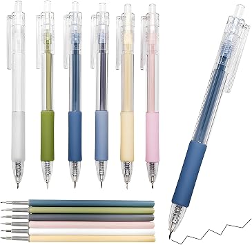 Retractable Carving Pen Knife Set, 6 PCS Precision Art Knives with 6 Replacement Blades, Ideal for DIY Crafts, Scrapbooking, Drawing and Detailed Paper Cutting