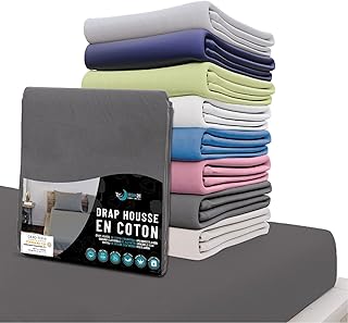 Dreamzie - Drap Housse 180x200 cm - 100% Coton Jersey Certifié Oeko-TEX® - Gris Anthracite - pour Matelas 180 x 200 x 27 cm avec Grands Bonnets et Elastique Complet