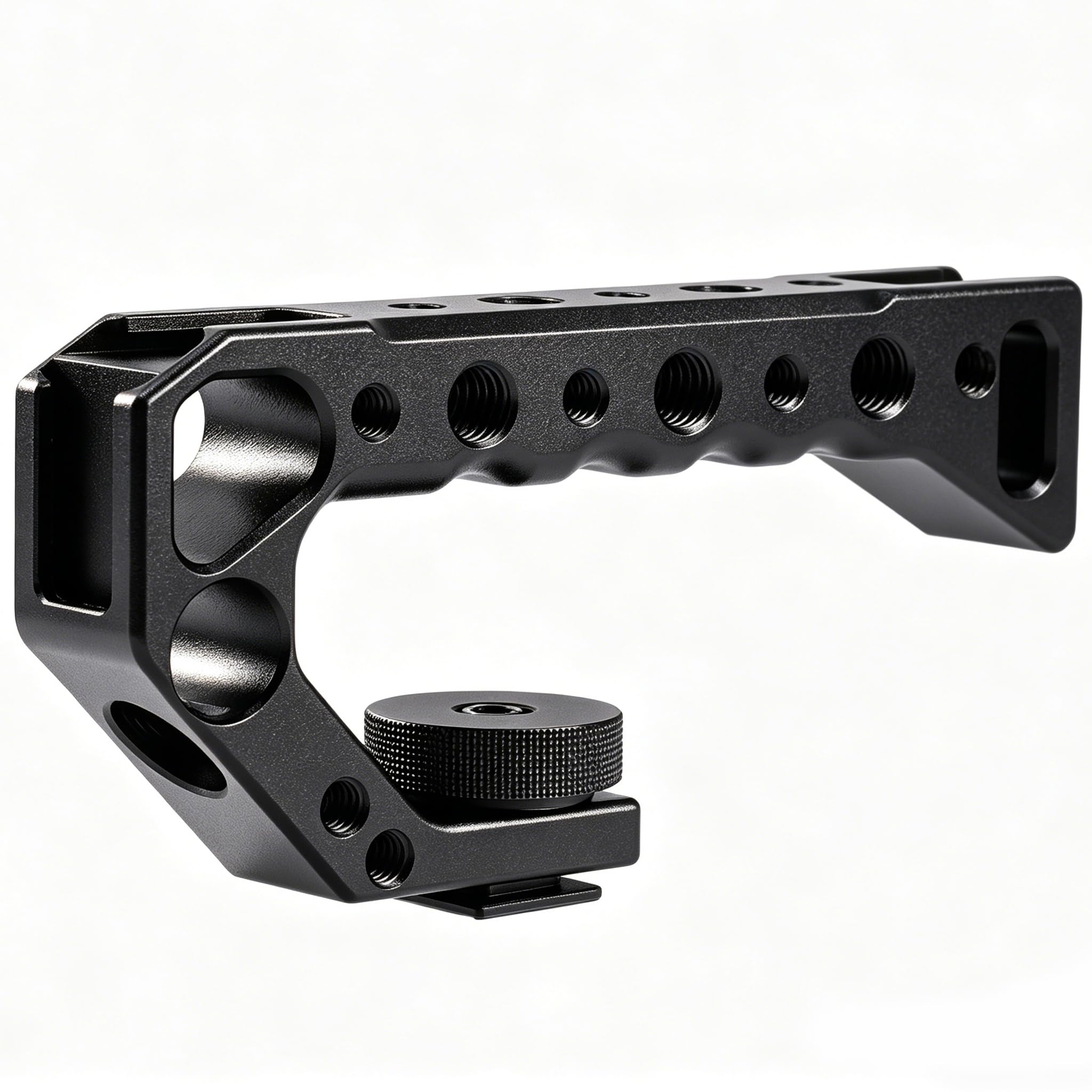 Universal Cold Shoe Top Handle,Built-in Cold Shoe Mount, Ergonomic Grip, Anti-Slip Design, Compatible with DSLR/Mirrorless Cameras, Gimbals, Camcorders for Vlog/Video Shooting/Interview-image-43