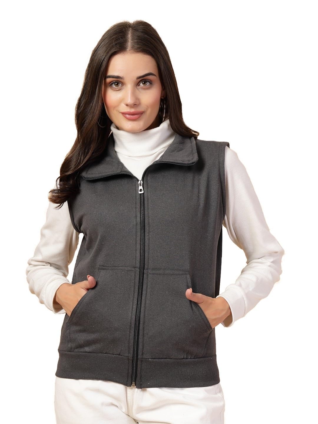 uzarus Women's Half Sleeves Cotton Fleece Premium Jacket-picture-24