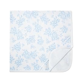 Little Me Blankets for Baby Girls\' Swaddling Receiving Blanket, Blue Roses, 30 x 27 Inches