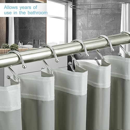 Miniatura 2 de Anillos de ganchos para cortina de ducha, ganchos de ducha para cortinas de ducha, anillos decorativos de metal en forma de S a prueba de óxido,