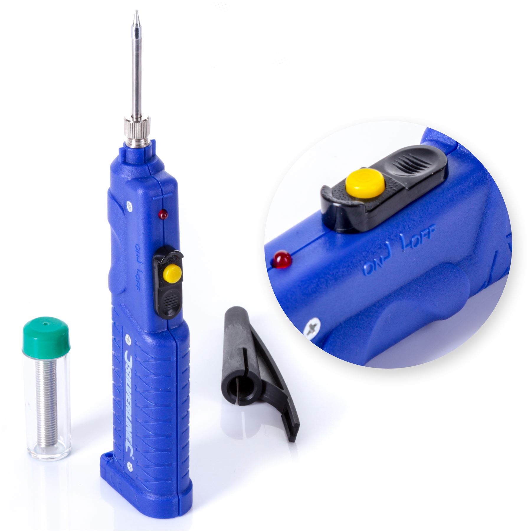 White Hinge White Silverline 8W Battery Powered Soldering Iron